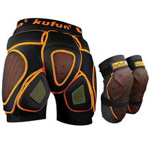 Load image into Gallery viewer, KUFUN D3O knee protector paded hip pad for ski snowboard skateboard inline skate motorcycle kids adults children protective gear
