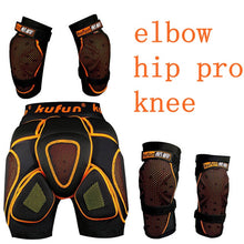 Load image into Gallery viewer, KUFUN D3O knee protector paded hip pad for ski snowboard skateboard inline skate motorcycle kids adults children protective gear
